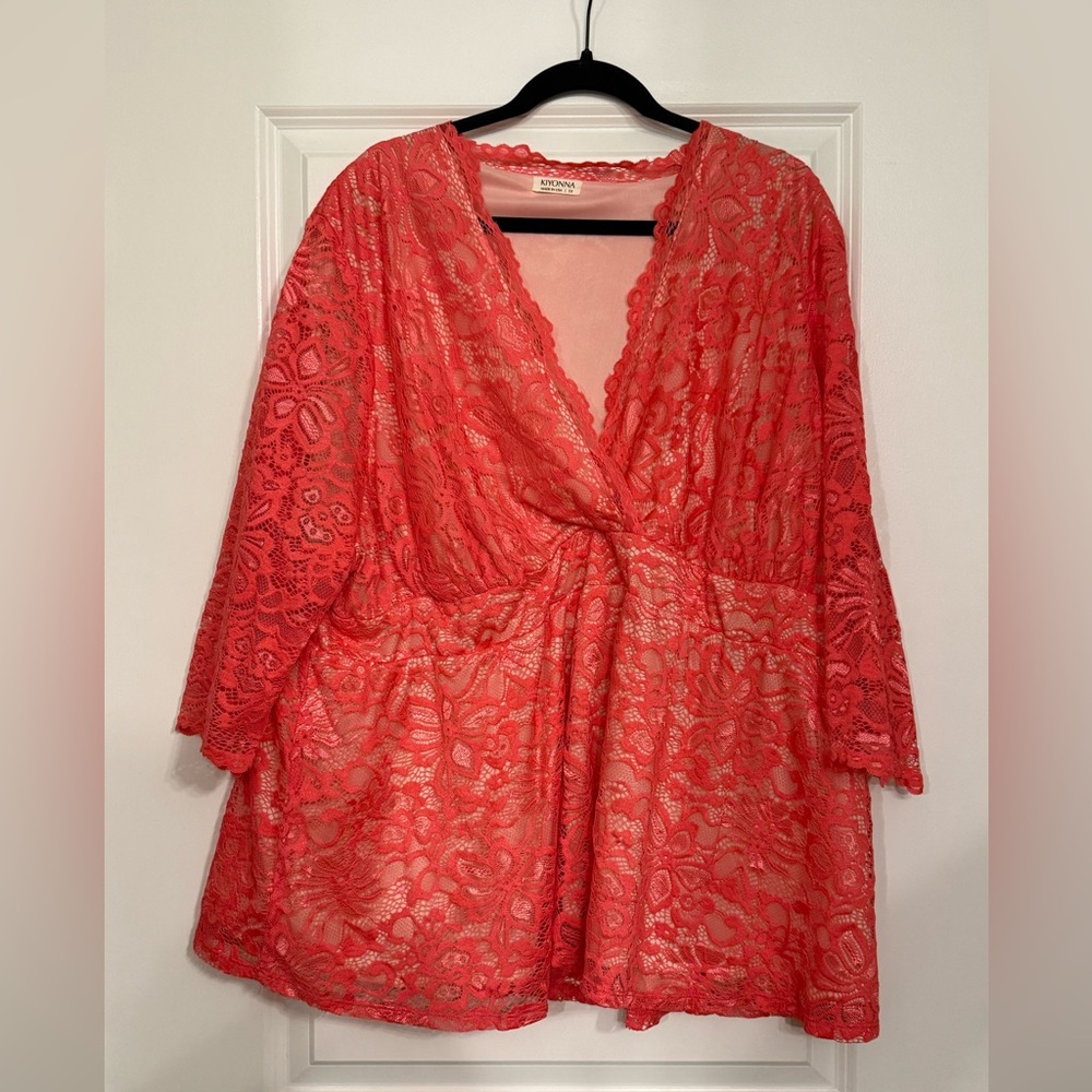 Kiyonna Coral Lace Top